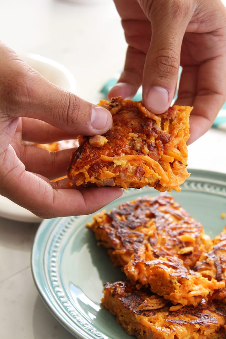 Sweet Potato Noodle Ham and Cheese Sandwiches (Glutenfree!) Inspiralized