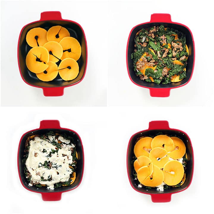 Inspiralized Winter Kale Sausage And Butternut Squash Lasagna