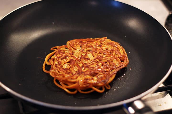 sweet potato noodle pancake