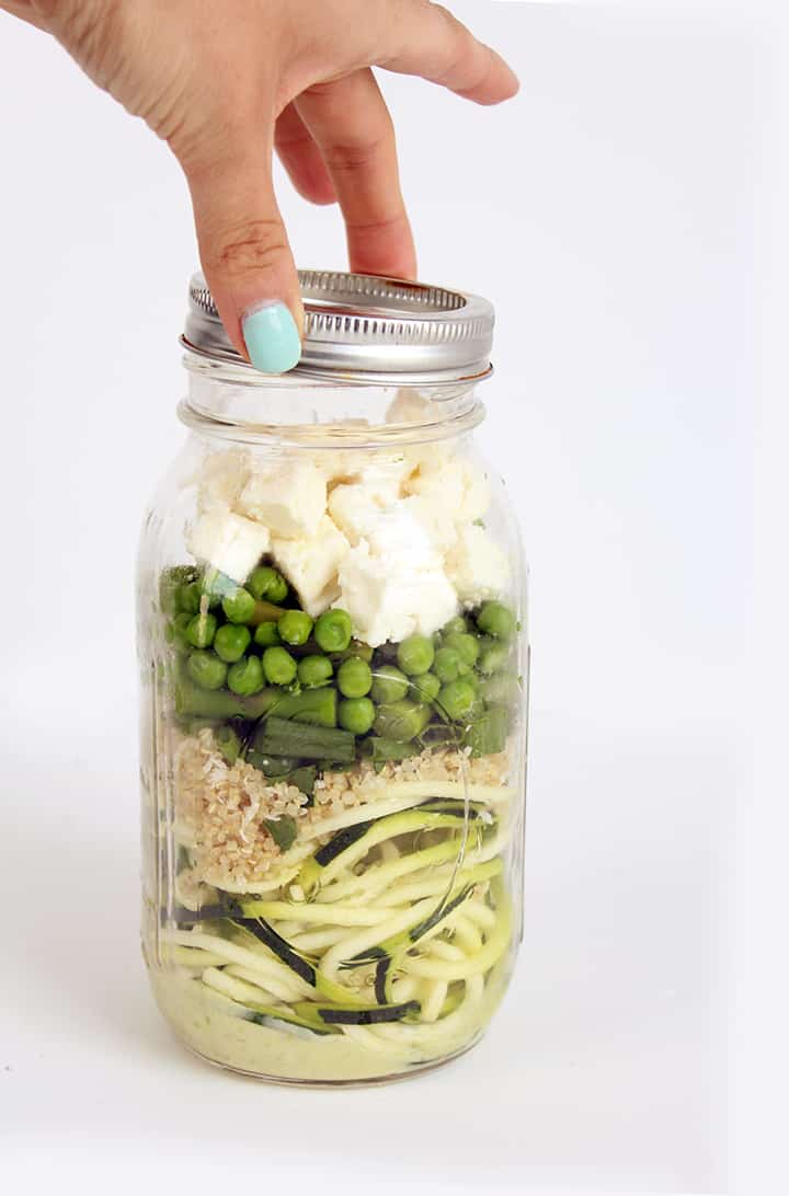 Mason Jar Zucchini Noodle Salads