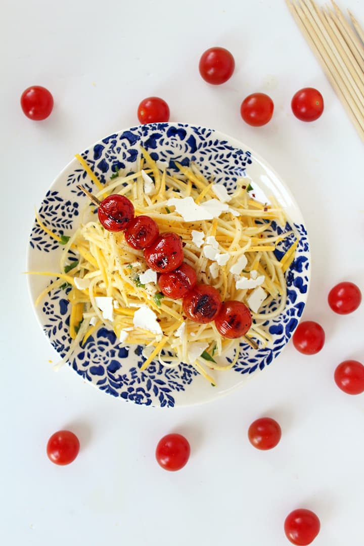 Yellow Squash with Ricotta Salata and Grilled Tomatoes + OXO Giveaway