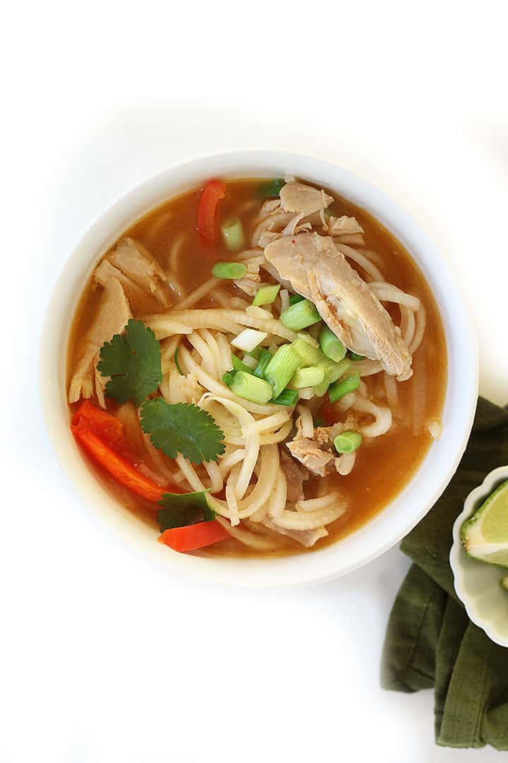 Spicy Asian Chicken Turnip Noodle Soup - Inspiralized
