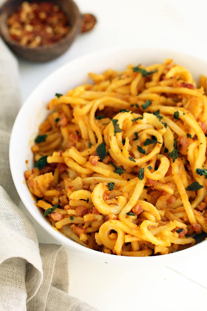 Parsnip Noodles with Leftover Christmas Ham and Butternut Squash-Sage ...
