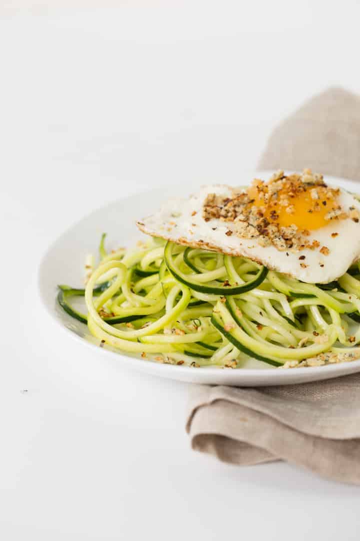Gluten-Free Zucchini Spaghetti Fried Eggs